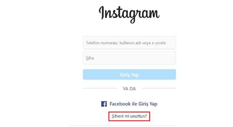 facebooktan instagram şifresi değiştirme