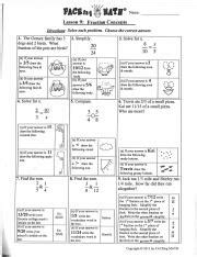faceing math lesson 9