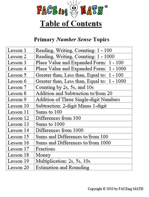 faceing math lesson 9 answers