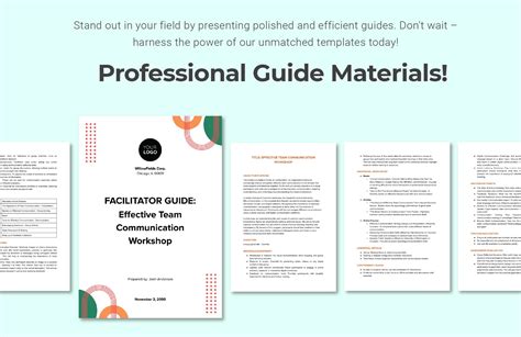 Read Online Facilitator Guide Template Word 
