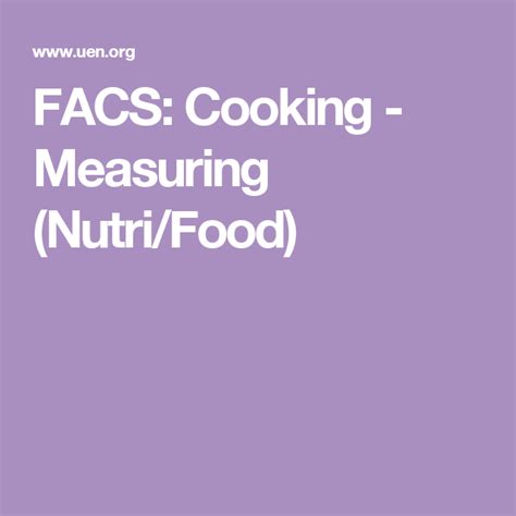 Facs Cooking Measuring Nutri Food Utah Education Network Measuring Techniques Worksheet - Measuring Techniques Worksheet
