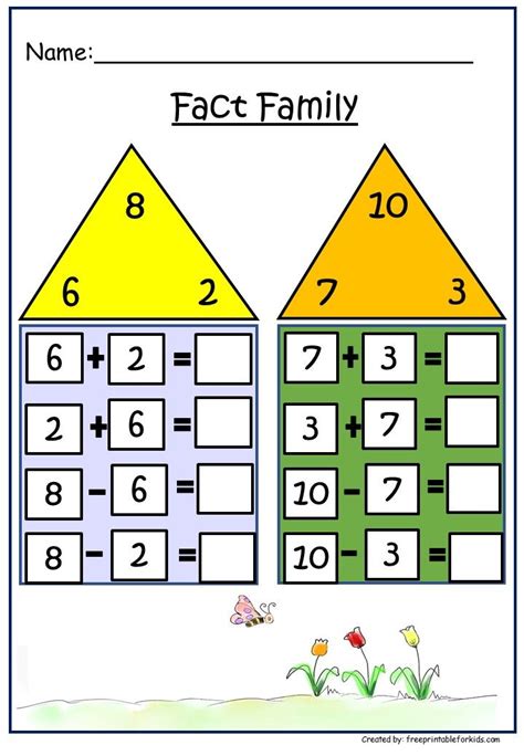 Fact Family Math Net Fact Family Number Sentences - Fact Family Number Sentences