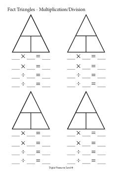 Fact Family Triangle Multiplication   Fact Family Triangles Free Download - Fact Family Triangle Multiplication