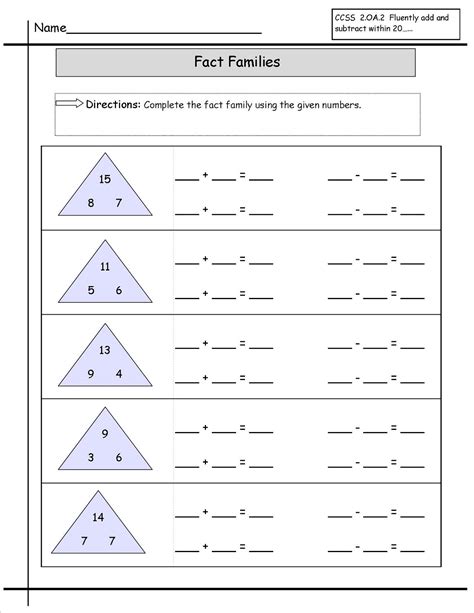 Fact Family Triangles For 2 5 And 10 Multiplication Fact Families Triangles - Multiplication Fact Families Triangles