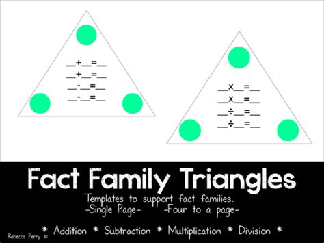 Fact Family Triangles Templates Math Resource Addition Multiplication Fact Families Triangles - Multiplication Fact Families Triangles