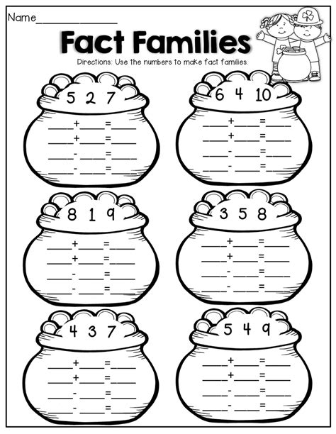 Fact Family Worksheets For First Grade Activity Shelter Teaching Fact Families First Grade - Teaching Fact Families First Grade
