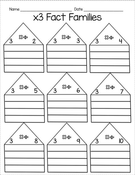 Fact Family Worksheets Math Drills Multiplication Division Fact Family - Multiplication Division Fact Family