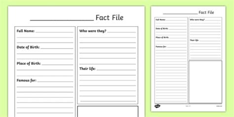 Fact File Template Teacher Made Twinkl Blank Fact File Template Ks2 - Blank Fact File Template Ks2