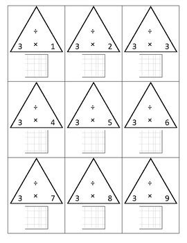 Fact Triangles Multiplication Teaching Resources Tpt Multiplication Fact Families Triangles - Multiplication Fact Families Triangles