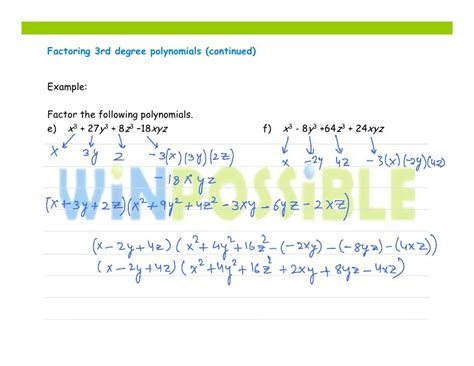 Factor Third Degree Polynomial