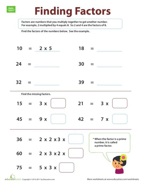 Factor Worksheet 4th Grade   Factors Worksheets - Factor Worksheet 4th Grade