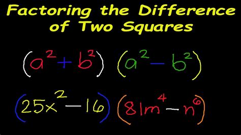 Factoring A Difference Of Two Squares Dots Youtube Dots In Math - Dots In Math
