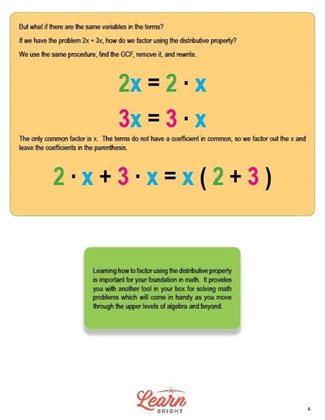 Factoring Linear Expressions Using The Distributive Property Factoring Expressions 7th Grade - Factoring Expressions 7th Grade