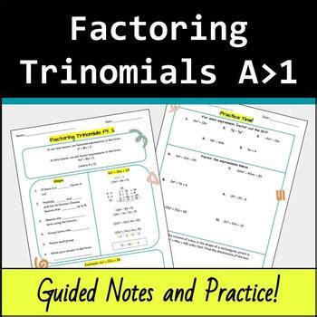 Factoring Trinomials Guided Notes Laurens County Schools