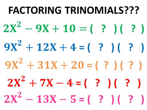 Read Online Factoring Quadratic Trinomials Examples Solution 