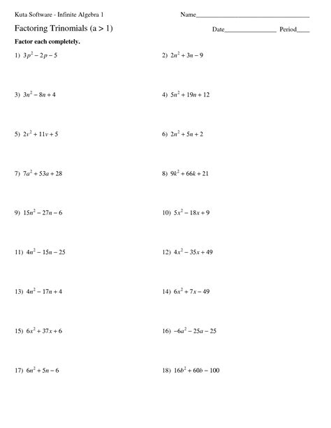 Download Factoring Trinomials Day 1 Answers 