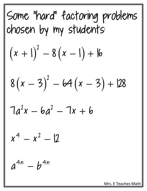 Factorization Formulae Factoring Expressions 7th Grade - Factoring Expressions 7th Grade