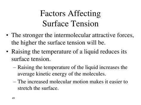 Factors Affecting Surface Tension
