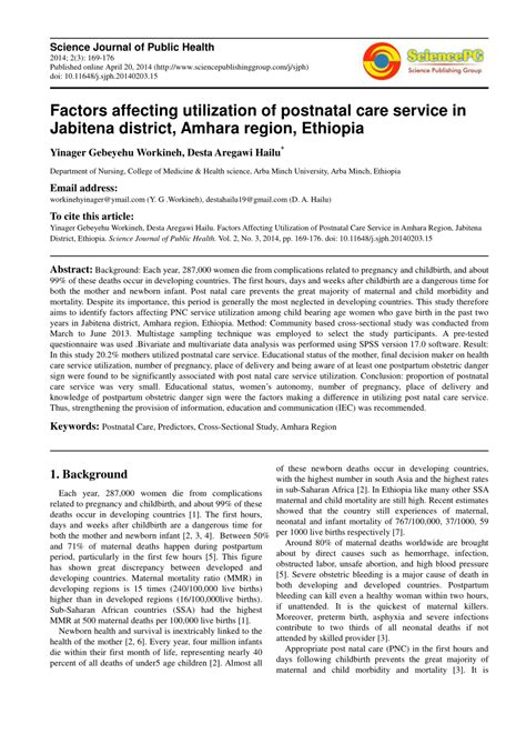 Factors Affecting Utilization Of Postnatal Care Service In