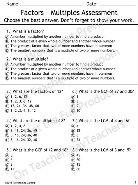 Factors And Multiples Math Worksheets Ages 8 10 Limiting Factors Worksheet 5th Grade - Limiting Factors Worksheet 5th Grade