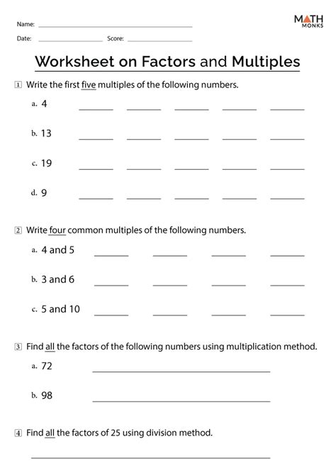 Factors And Multiples Second Grade Math Activities Factors Second Grade Worksheet - Factors Second Grade Worksheet
