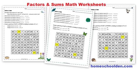 Factors And Sums Math Worksheets Homeschool Den Sum It Up Worksheet Answers Science - Sum It Up Worksheet Answers Science