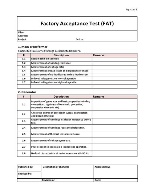 Download Factory Acceptance Test Fat Procedure Example Document 