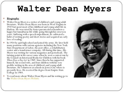 facts about walter dean myers biography summary