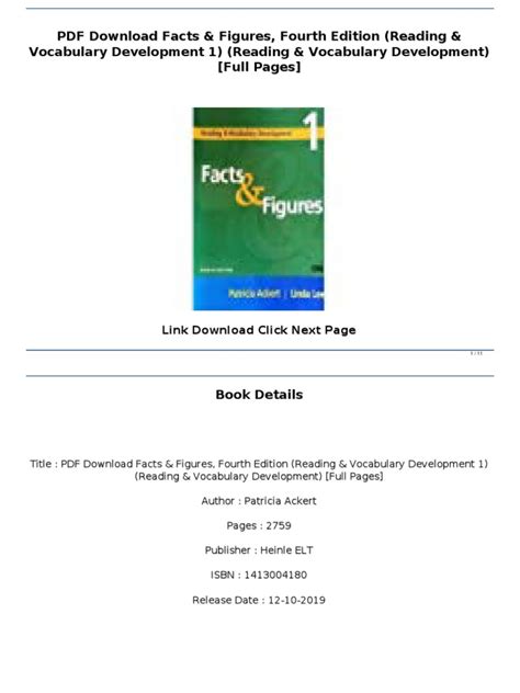 Facts Figures Fourth Edition Reading Vocabulary Development 1 Reading Vocabulary Development Series