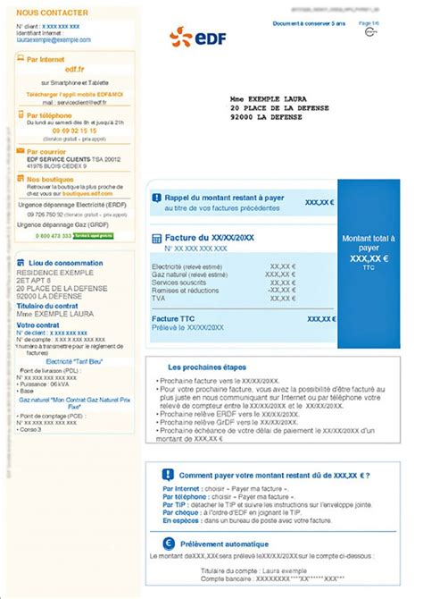 Facture Edf 2023