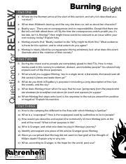 fahrenheit 451 burning bright questions and answers