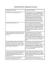 fahrenheit 451 dialectical journal
