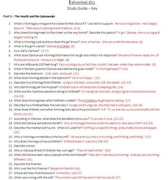 Fahrenheit 451 Study Guide Student Copy Answers
