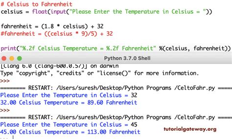 Fahrenheit To Celsius Converter Python