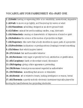 Download Fahrenheit 451 Vocabulary List With Page Numbers 