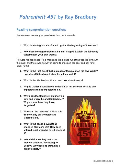 Read Fahrenheit 451 Worksheet Packet 