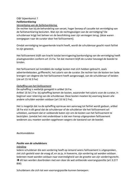 faillissementsprocedure uitleg