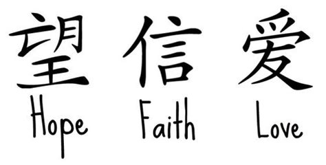 Faith Hope Love Chinese Tattoo Symbols Isho Chlligraphy Faith In Chinese Writing - Faith In Chinese Writing