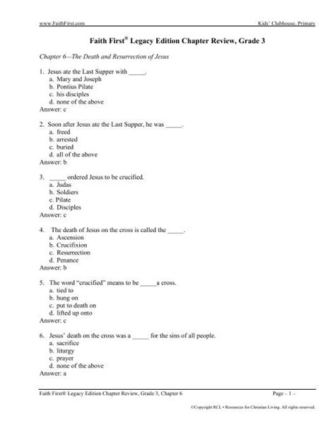 Full Download Faith First Chapter Review 