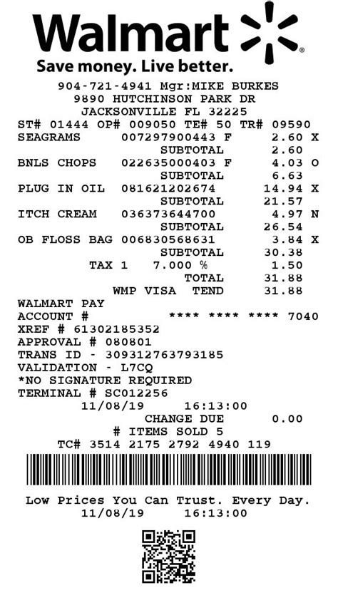 Fake Walmart Receipt Maker