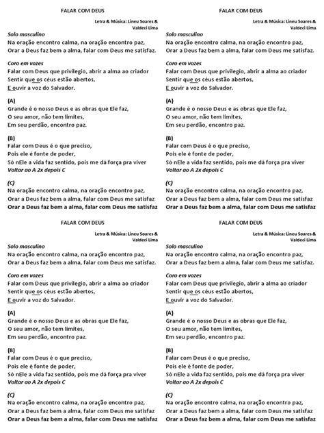 Falar Com Deus Letra