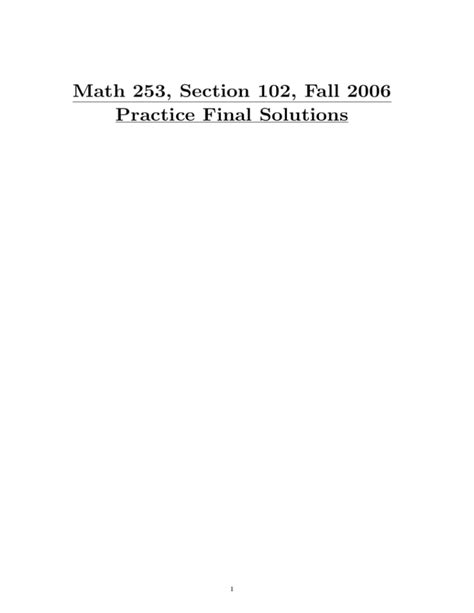 Fall 2006 Practice Math 102 Final Exam