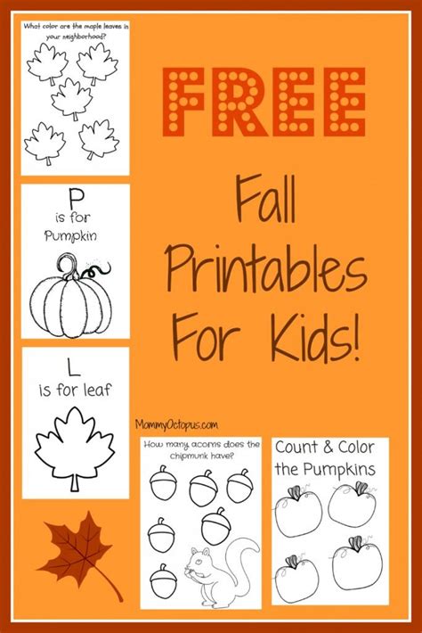Fall Activities For Kindergarten Free Fun Fall Printables Fall Kindergarten - Fall Kindergarten