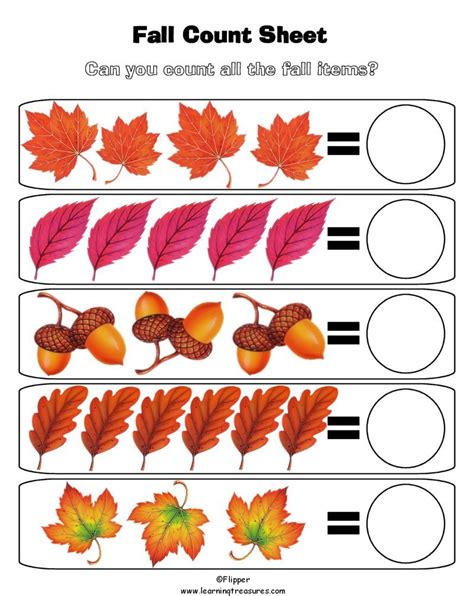 Fall Counting Worksheets For Kids Free Printables Counting Cut And Paste - Counting Cut And Paste