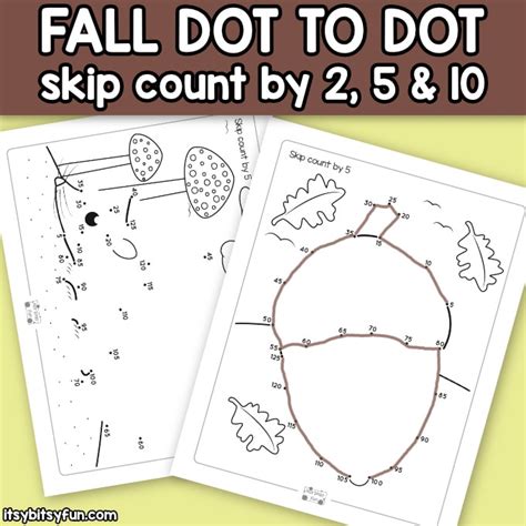 Fall Dot To Dot Skip Counting Worksheets By Skip Counting Connect The Dots - Skip Counting Connect The Dots