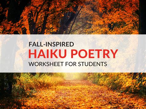 Fall Inspired Haiku Poetry Worksheet Haiku Poetry Worksheet - Haiku Poetry Worksheet