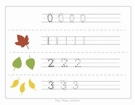 Fall Leaves Number Tracing Worksheets Easy Peasy Learners Tracing Numbers Worksheet - Tracing Numbers Worksheet