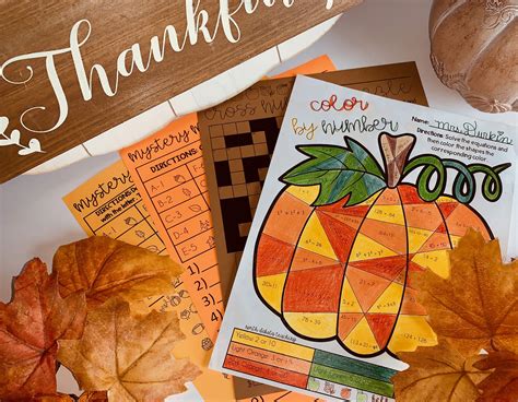 Fall Math Activities For Your Middle School Math Thanksgiving Math Activity Middle School - Thanksgiving Math Activity Middle School
