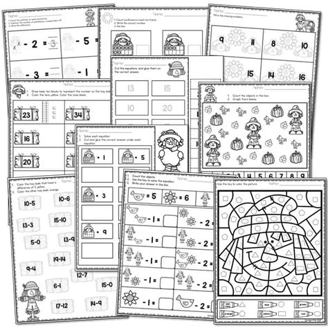 Fall Math Worksheets Scarecrow Activities For Kindergarten Fall Math Worksheet First Grade - Fall Math Worksheet First Grade