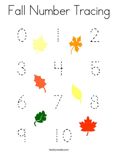 Fall Number Tracing Worksheets Tracing Numbers Worksheet - Tracing Numbers Worksheet